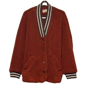 NWOT Free People We The Free Sherpa Varsity Jacket